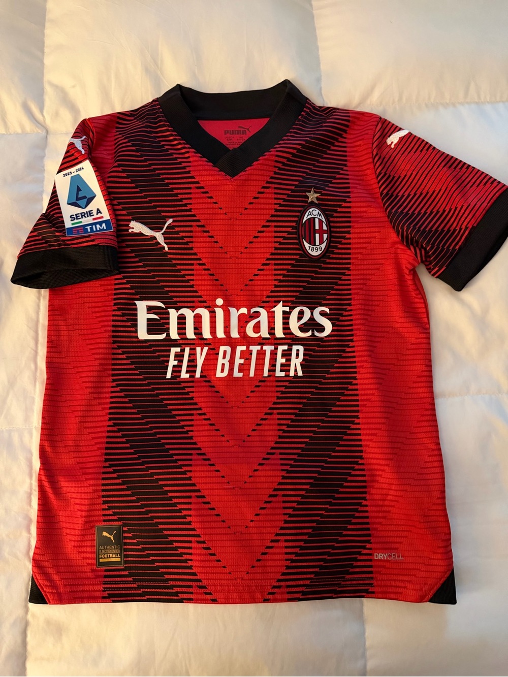 Youth S/M (Y9-10) Puma AC Milan Soccer Jersey #10 Rafa Leao.